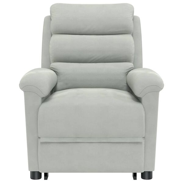 vidaXL Zdvíhacie masážne kreslo bledosivé zamat