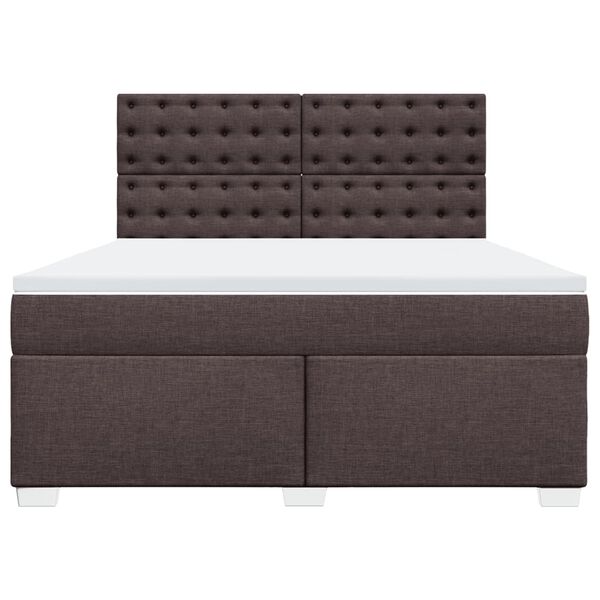 vidaXL Boxspring posteľ s matracom tmavohned&aacute; 180x200 cm l&aacute;tka