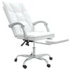 vidaXL Skl&aacute;pacie mas&aacute;žne kancel&aacute;rske kreslo biele umel&aacute; koža