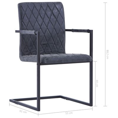 vidaXL Jedálenské stoličky, perová kostra 2 ks, čierne, umelá koža