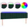 vidaXL Čelo postele s LED tmavozelen&eacute; 180x5x78/88 cm zamat