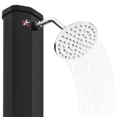 vidaXL Vonkajšia solárna sprcha, sprchová hlavica+kohútik 35 l, čierna