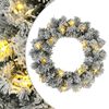 vidaXL Vianočn&yacute; veniec Zelen&aacute; a biela &Oslash; 30 cm PVC 25 LED