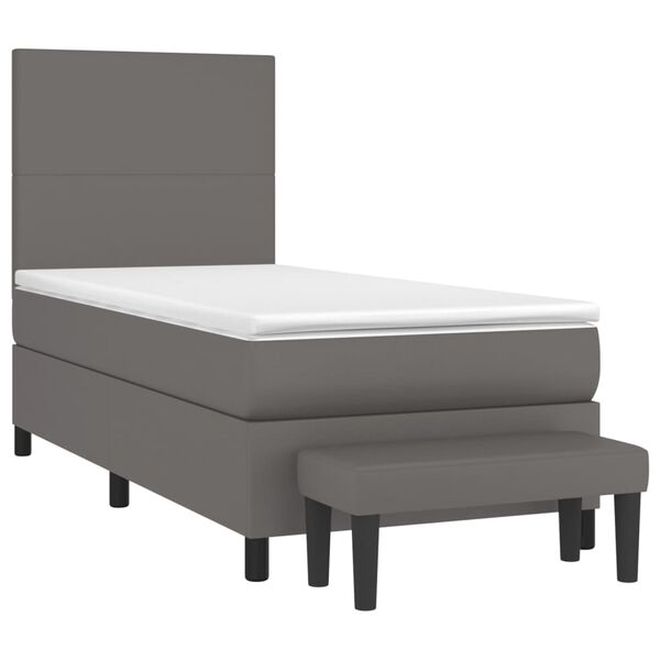 vidaXL Boxspring posteľ s matracom siv&aacute; 80x200 cm umel&aacute; koža