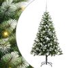 vidaXL Umel&yacute; vianočn&yacute; stromček s umel&yacute;m snehom 150 LED Tepl&aacute; biela