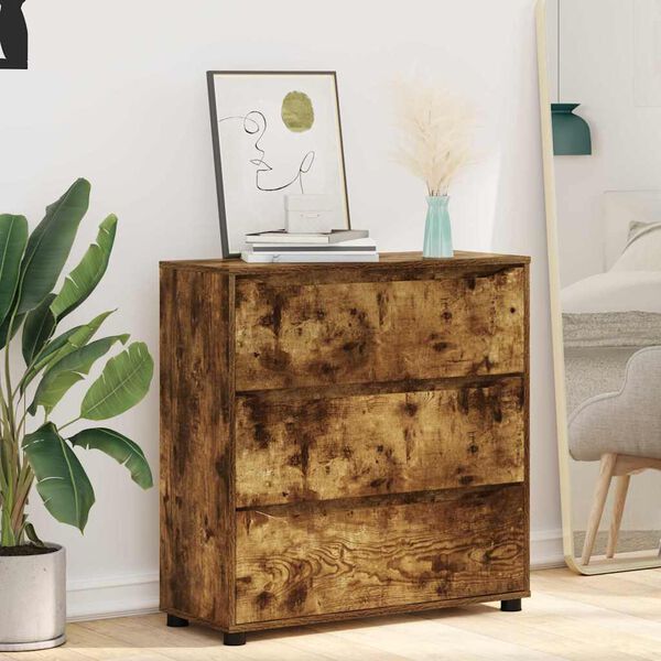 vidaXL &Uacute;ložn&aacute; skrinka Dymov&aacute; dub 80 x 31 x 81 cm Kompozitn&eacute; drevo