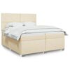 vidaXL Boxspring posteľ s matracom kr&eacute;mov&aacute; 200x200 cm l&aacute;tka