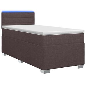 vidaXL Posteľ s boxspringom a matracom a LED Tmavohned&aacute; 90 x 190 cm