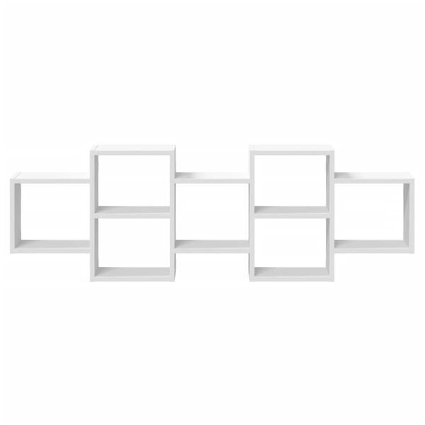 vidaXL Nástenná polica biela 129x18x42 cm kompozitné drevo