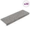 vidaXL Schodov&eacute; rohože 20 ks 65x21x4 cm siv&eacute; s obdĺžnikov&yacute;m okrajom