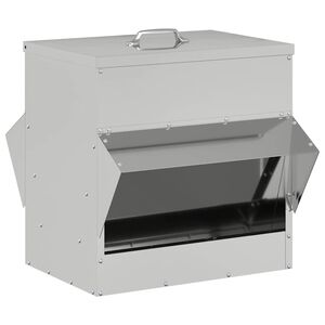 vidaXL Kŕmidlo pre kurčat&aacute; Strieborn&aacute; 40,5 x 45 x 41 cm 20 kg