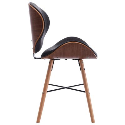 vidaXL Jedálenské stoličky 2 ks, tmavosivé, látka a ohýbané drevo