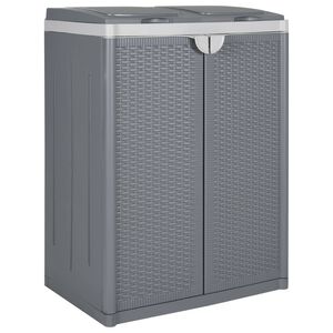 vidaXL Odpadkov&yacute; k&ocirc;&scaron; s 2 dvierkami siv&yacute; 65x45x88 cm PP