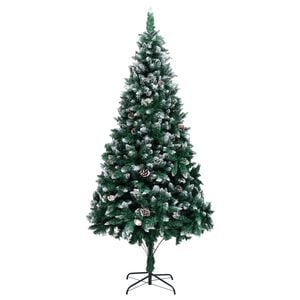 vidaXL Zasnežen&yacute; umel&yacute; vianočn&yacute; stromček s borovicov&yacute;mi &scaron;i&scaron;kami 210 cm