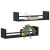 vidaXL Stenná polica 2 pcs Čierny dub 60 x 16 x 14 cm Kompozitné drevo