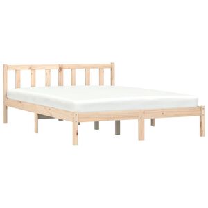 vidaXL R&aacute;m postele Pr&iacute;rodn&aacute; 152 x 203 cm Mas&iacute;vne borovicov&eacute; drevo