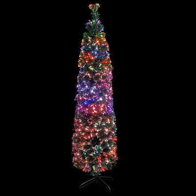 vidaXL Umelý úzky vianočný stromček s podstavcom 150 cm optické vlákno