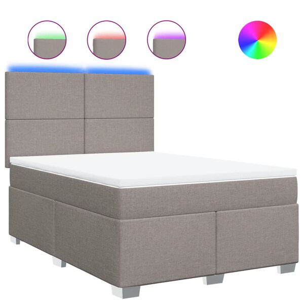 vidaXL Posteľn&yacute; r&aacute;m boxspring s matracom sivohned 160x200 cm l&aacute;tka