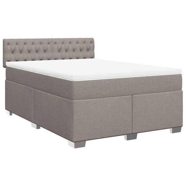 vidaXL Posteľn&yacute; r&aacute;m boxspring s matracom sivohned 140x200 cm l&aacute;tka