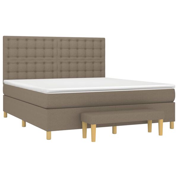 vidaXL Posteľn&yacute; r&aacute;m boxspring s matracom sivohned 180x200 cm l&aacute;tka