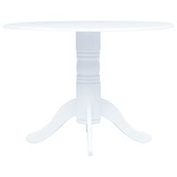vidaXL Jedálenský stôl biely 106 cm masívne kaučukovníkové drevo