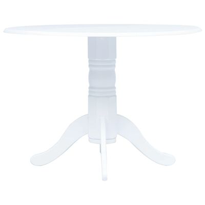 vidaXL Jedálenský stôl biely 106 cm masívne kaučukovníkové drevo