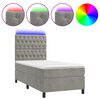 vidaXL Posteľ boxsping s matracom a LED bledosiv&aacute; 80x200 cm zamat