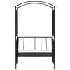 vidaXL Záhradná pergola s lavičkou čierna 128x50x207 cm železná