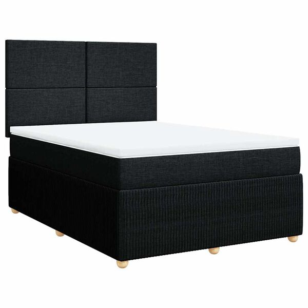 vidaXL Posteľn&yacute; r&aacute;m boxspring s matracom čierny 160x200 cm l&aacute;tka