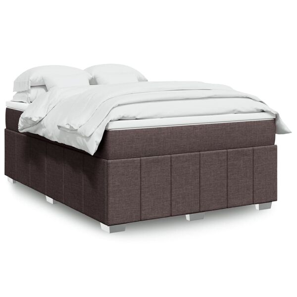 vidaXL Boxspring posteľ s matracom tmavohned&aacute; 160x200 cm l&aacute;tka