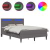 vidaXL R&aacute;m postele s LED p&aacute;sikmi Siv&aacute; 120 x 190 cm Umel&aacute; koža