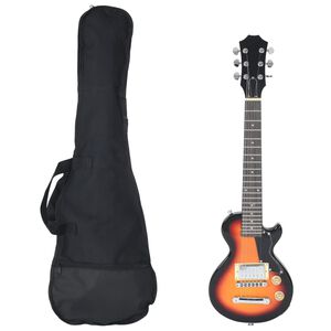 vidaXL Elektrick&aacute; gitara pre deti s ta&scaron;kou hnedo-čierna 3/4 30"