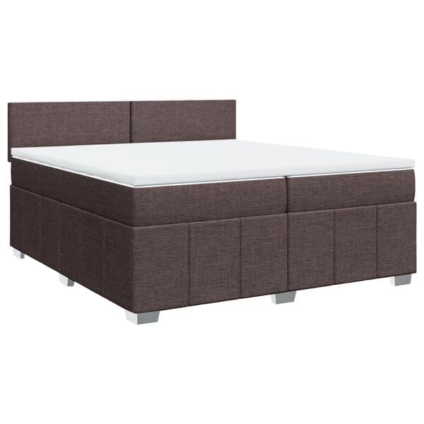 vidaXL Boxspring posteľ s matracom tmavohned&aacute; 200x200 cm l&aacute;tka
