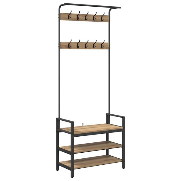 vidaXL Ve&scaron;iak Remeseln&yacute; dub 75 x 34 x 184 cm Kompozitn&eacute; drevo