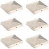 vidaXL Pyram&iacute;dov&eacute; krytky na plotov&eacute; stĺpiky 6 ks 101x101 mm nehrdzavej&uacute;ca oceľ