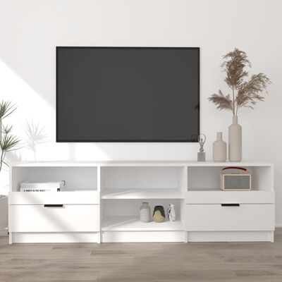 vidaXL TV stolík biely 150x33,5x45 cm spracované drevo