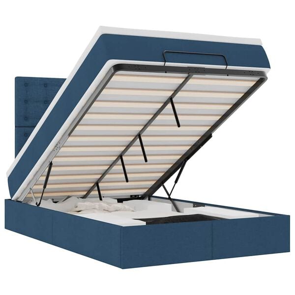 VidaXL Osmansk&aacute; posteľ s matracom a LED di&oacute;dami Modr&aacute; l&aacute;tka 120x190 cm