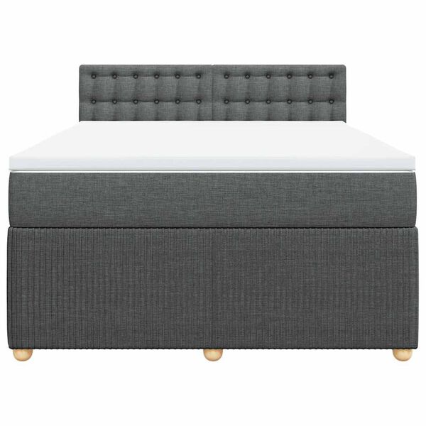 vidaXL Boxspring posteľ s matracom tmavosiv&aacute; 140x190 cm l&aacute;tka