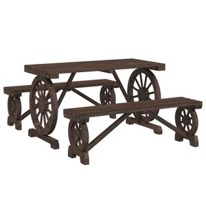 vidaXL 3-dielna z&aacute;hradn&aacute; jed&aacute;lensk&aacute; s&uacute;prava jedľov&yacute; mas&iacute;v