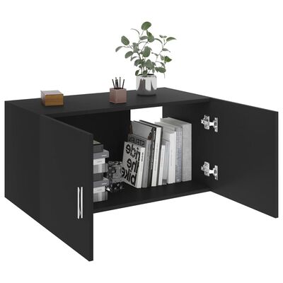 vidaXL Nástenná skrinka, čierna 80x39x40 cm, kompozitné drevo