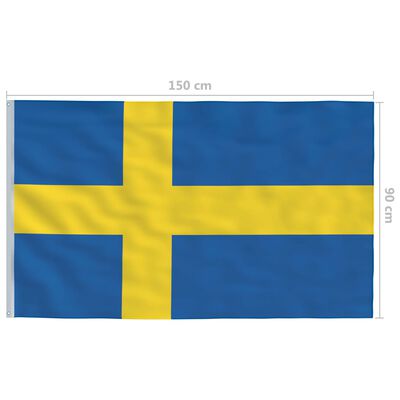vidaXL Švédska vlajka a stĺp 4 m hliníková