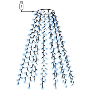 vidaXL Sveteln&aacute; sieť na vianočn&yacute; stromček 150 LED, modr&aacute; 150 cm