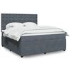 vidaXL Posteľn&yacute; r&aacute;m boxspring s matracom tmavosiv&yacute; 180x200 cm zamat