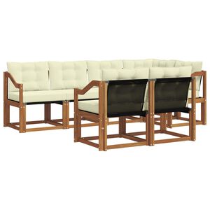 vidaXL Z&aacute;hradn&aacute; s&uacute;prava gaučov s vank&uacute;&scaron;om 7 pcs Pr&iacute;rodn&aacute; a kr&eacute;mov&aacute;