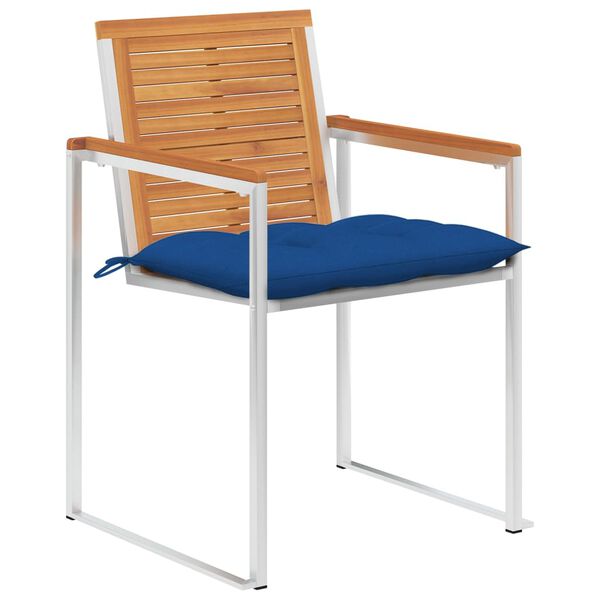 vidaXL Záhradné stoličky 8 ks s podložkami akáciový masív