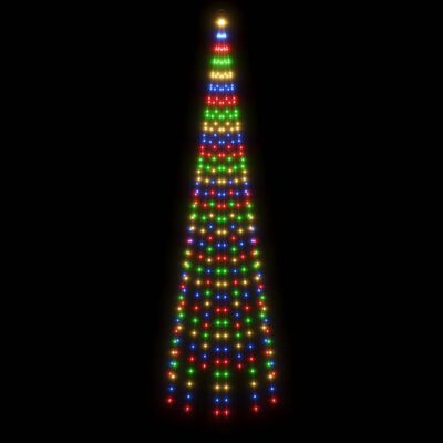 vidaXL Vianočný stromček na tyč 310 farebných LED 300 cm