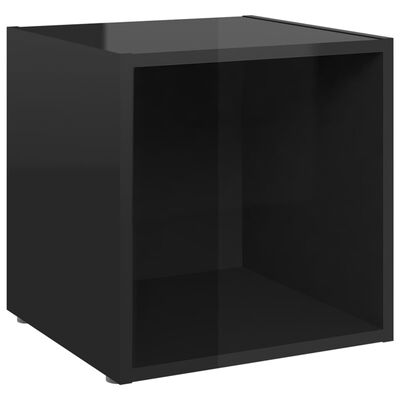 vidaXL TV skrinka lesklá čierna 37x35x37 cm drevotrieska