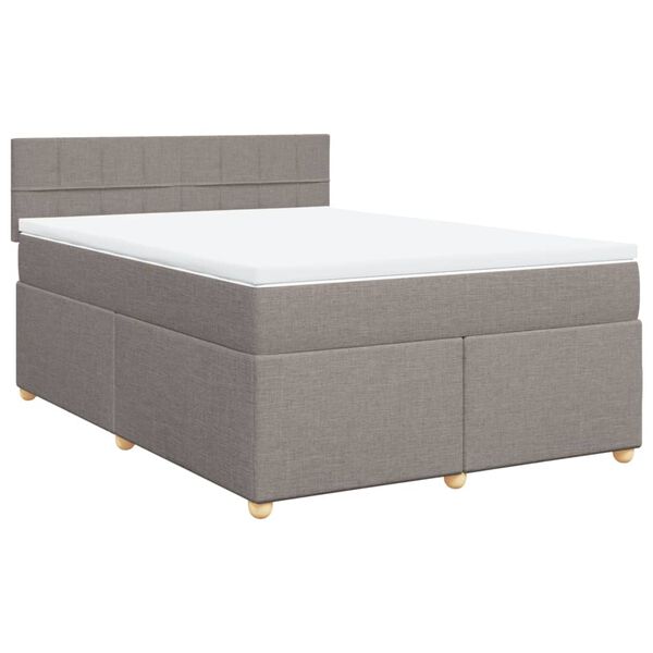 vidaXL Boxspring posteľ s matracom sivohned&yacute; 140x190 cm l&aacute;tka
