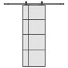 vidaXL Posuvn&eacute; dvere s kovan&iacute;m čierne 76x205 cm ESG sklo