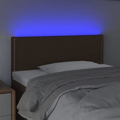 vidaXL Čelo postele s LED tmavohendé 90x5x78/88 cm látka